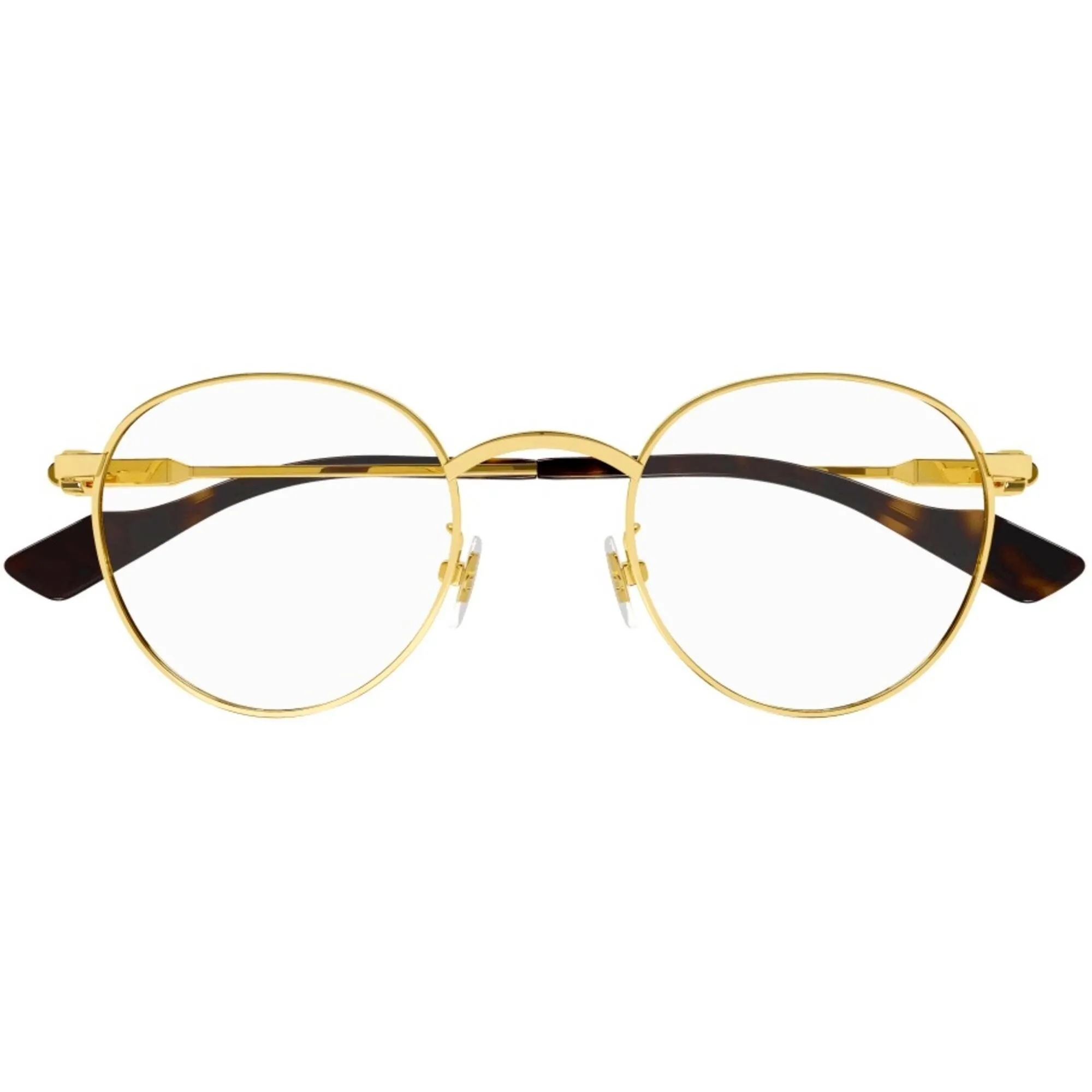 Gucci Men's Eyeglasses - Gold Metal Round Shape Frame Demo Lens, 48 mm | GG1222O 002