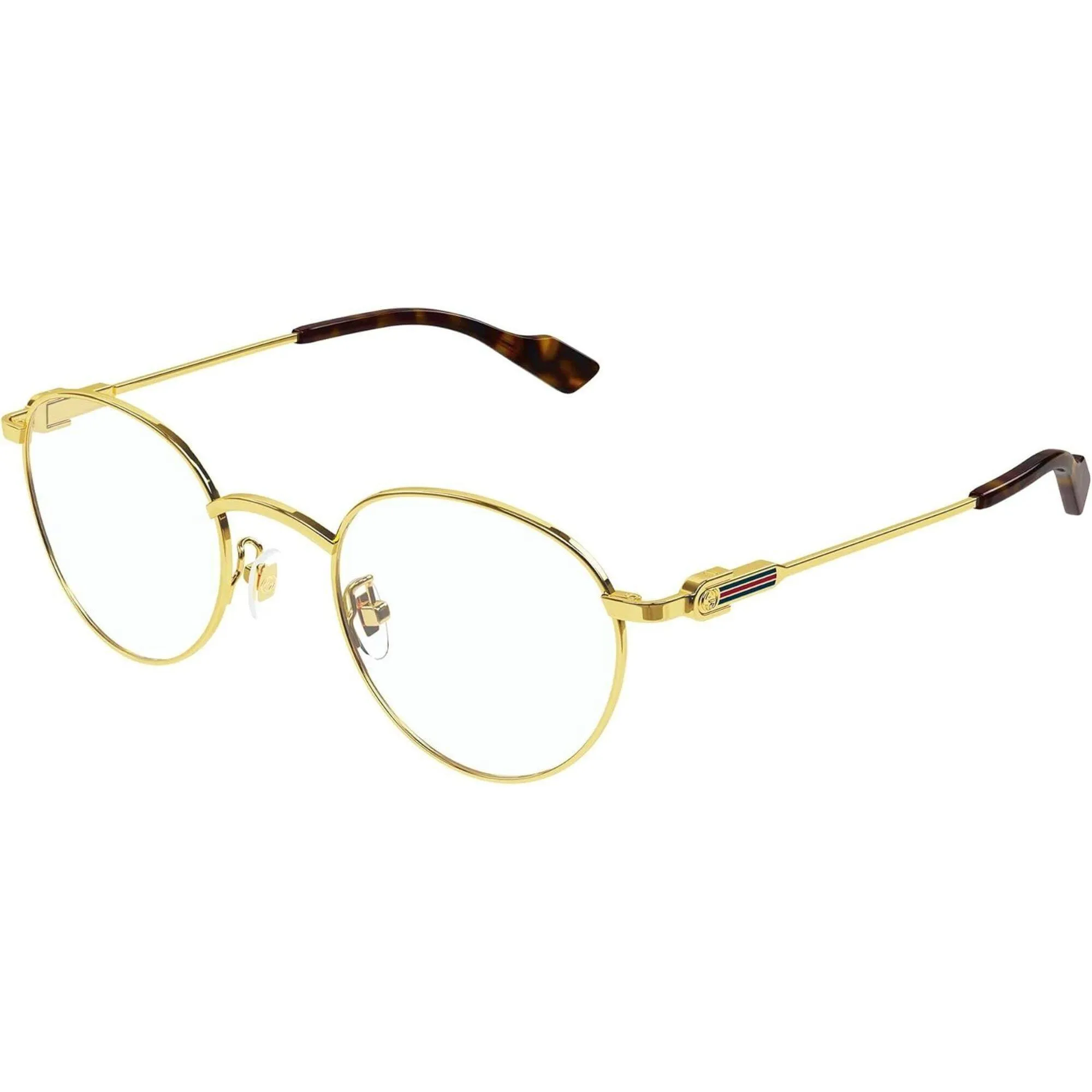Gucci Men's Eyeglasses - Gold Metal Round Shape Frame Demo Lens, 48 mm | GG1222O 002