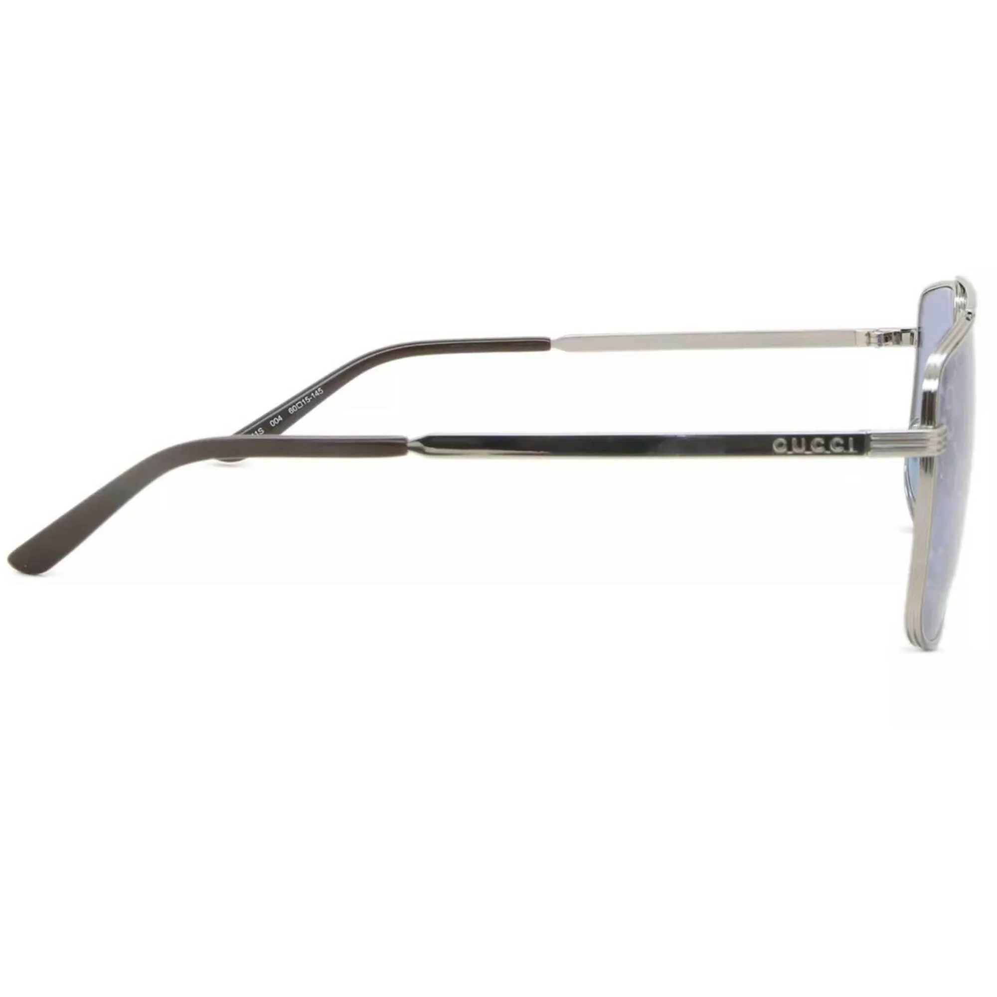 Gucci Men's Sunglasses - Mirrored Lens Silver Pilot Shaped Metal Frame | GG0941S 004