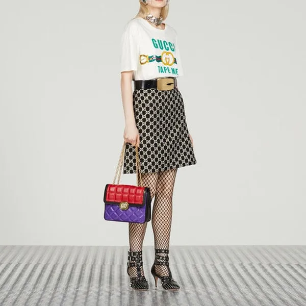 GUCCI Tape Me Cotton Jersey Tee 'White', white