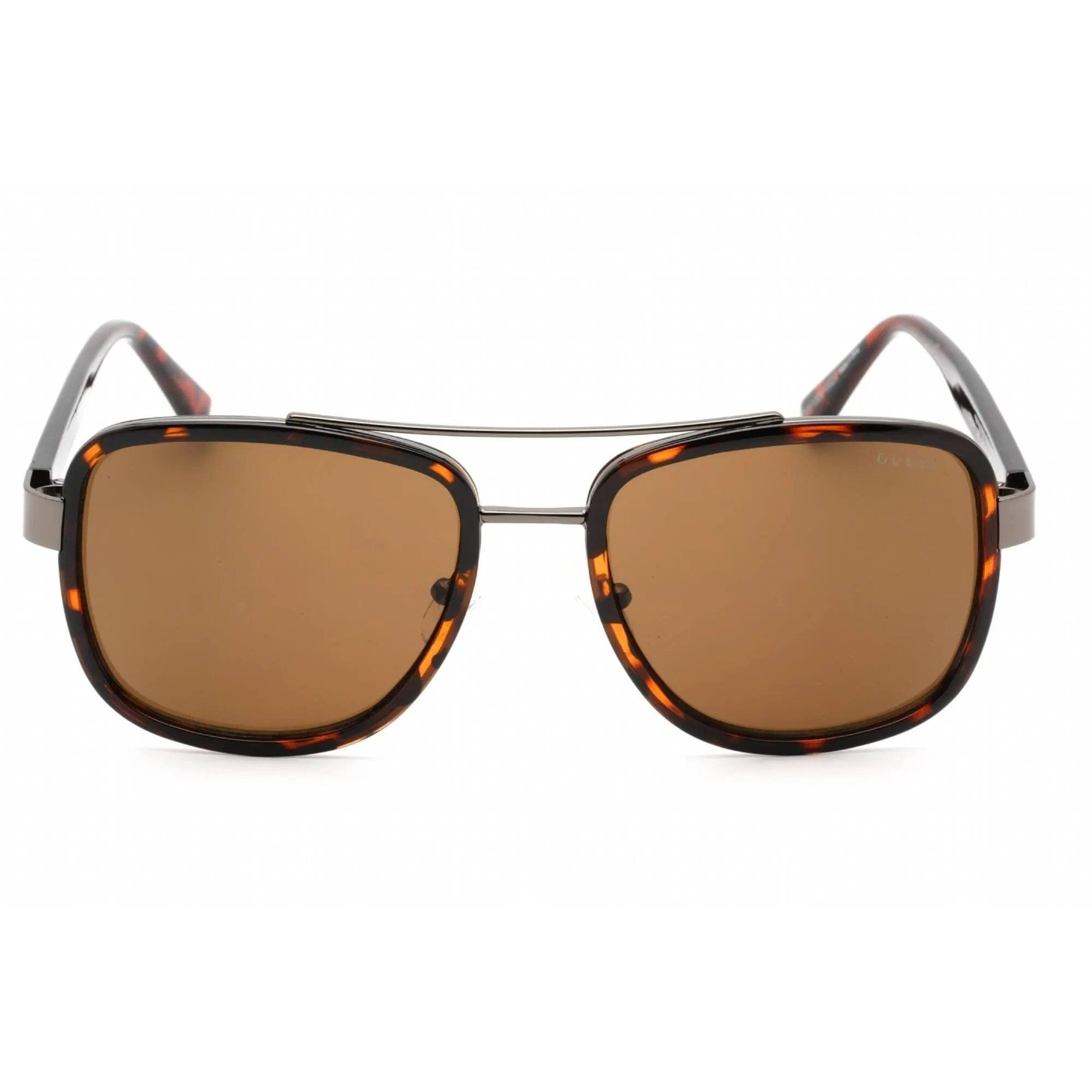 Guess Factory Men's Sunglasses - Full Rim Dark Havana Metal Pilot Frame | GF5091 52E