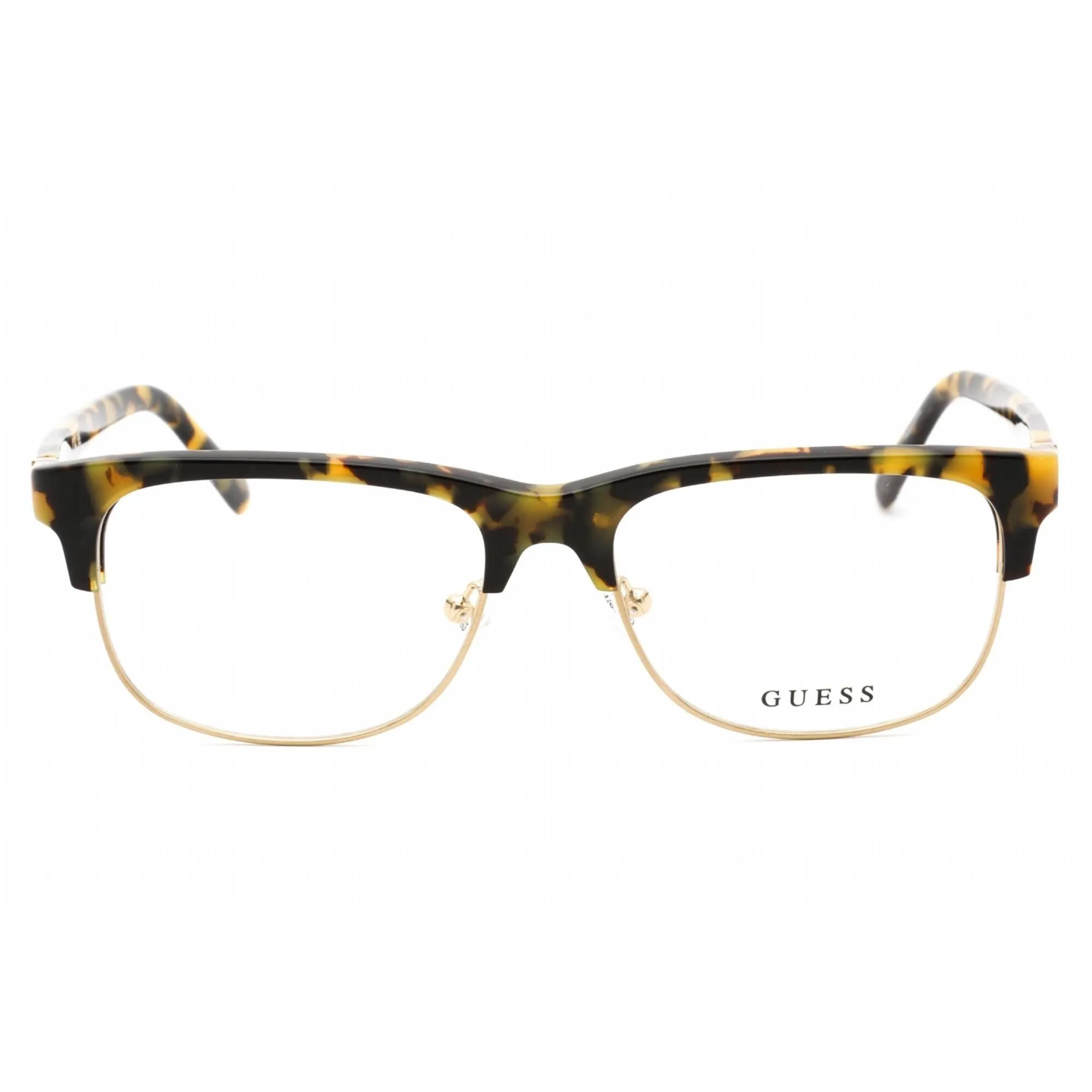 Guess Men's Eyeglasses - Clear Demo Lens Blonde Havana Rectangular Frame | GU50081 053