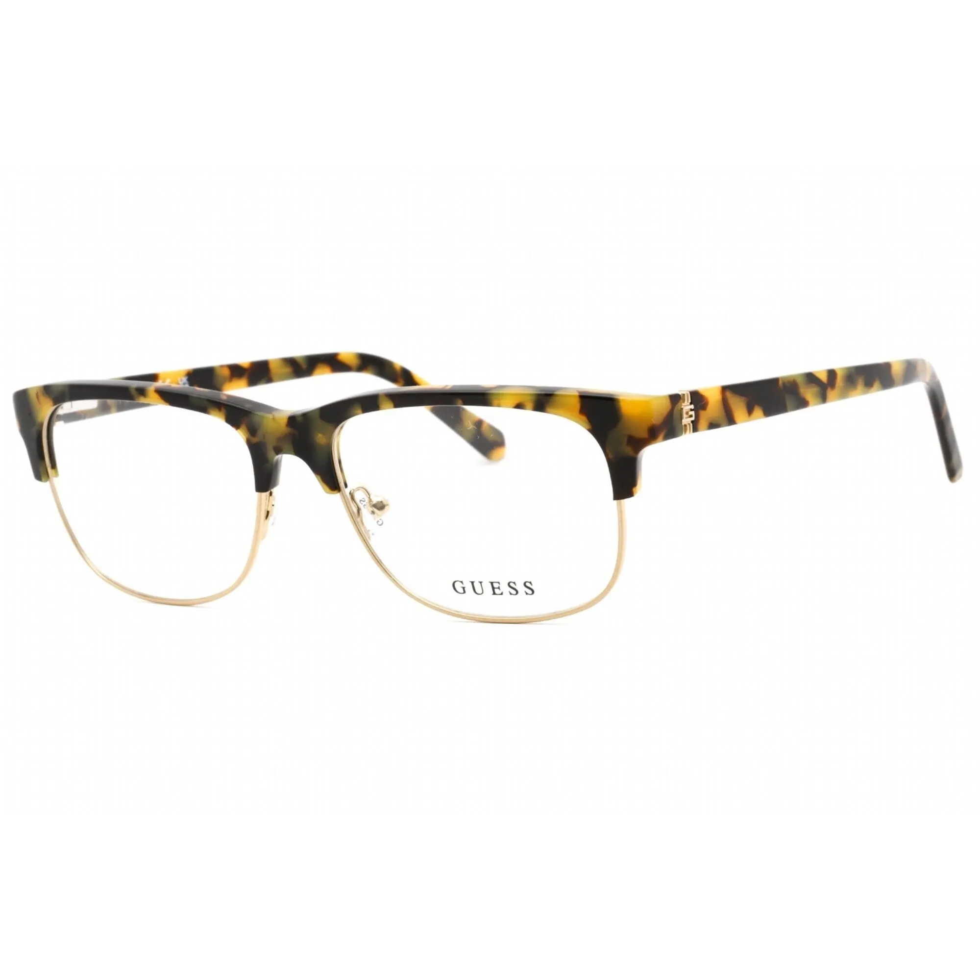 Guess Men's Eyeglasses - Clear Demo Lens Blonde Havana Rectangular Frame | GU50081 053