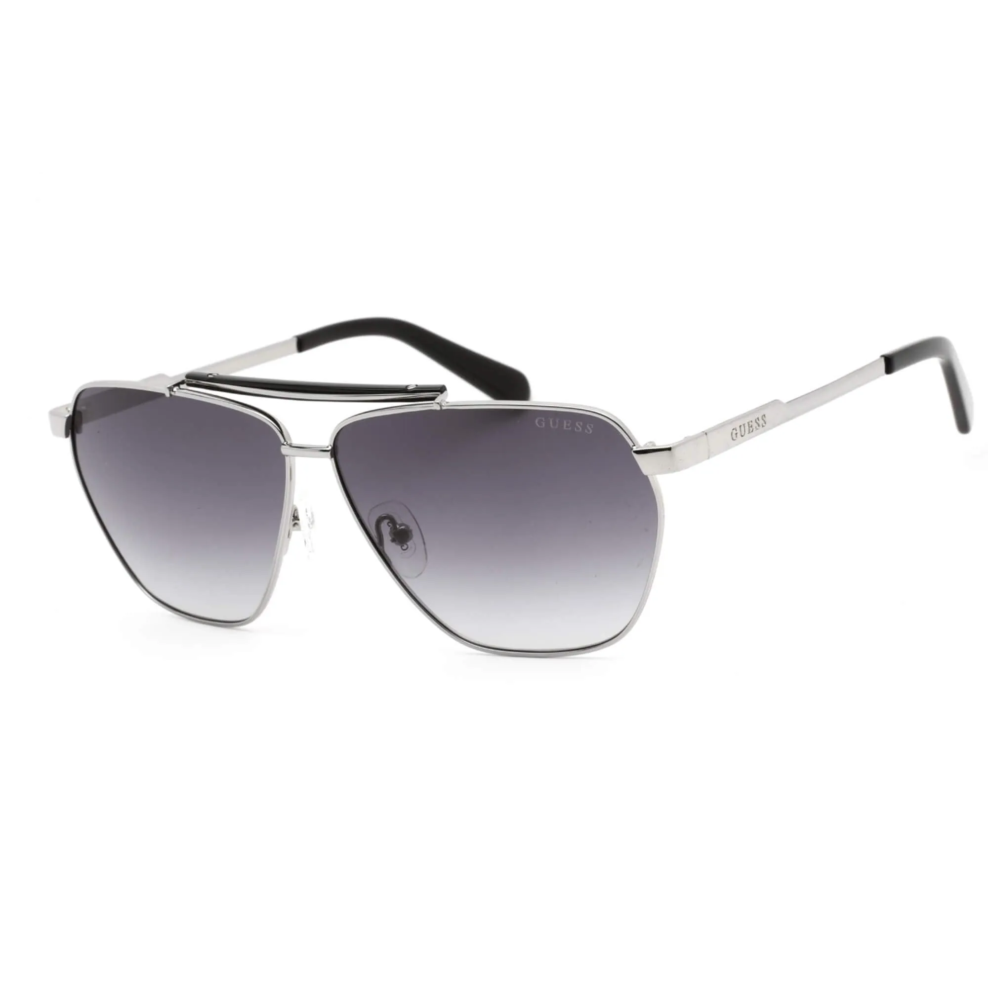 Guess Men's Sunglasses - Gradient Lens Shiny Dark Nickeltin/Black Frame | GU00053 06B