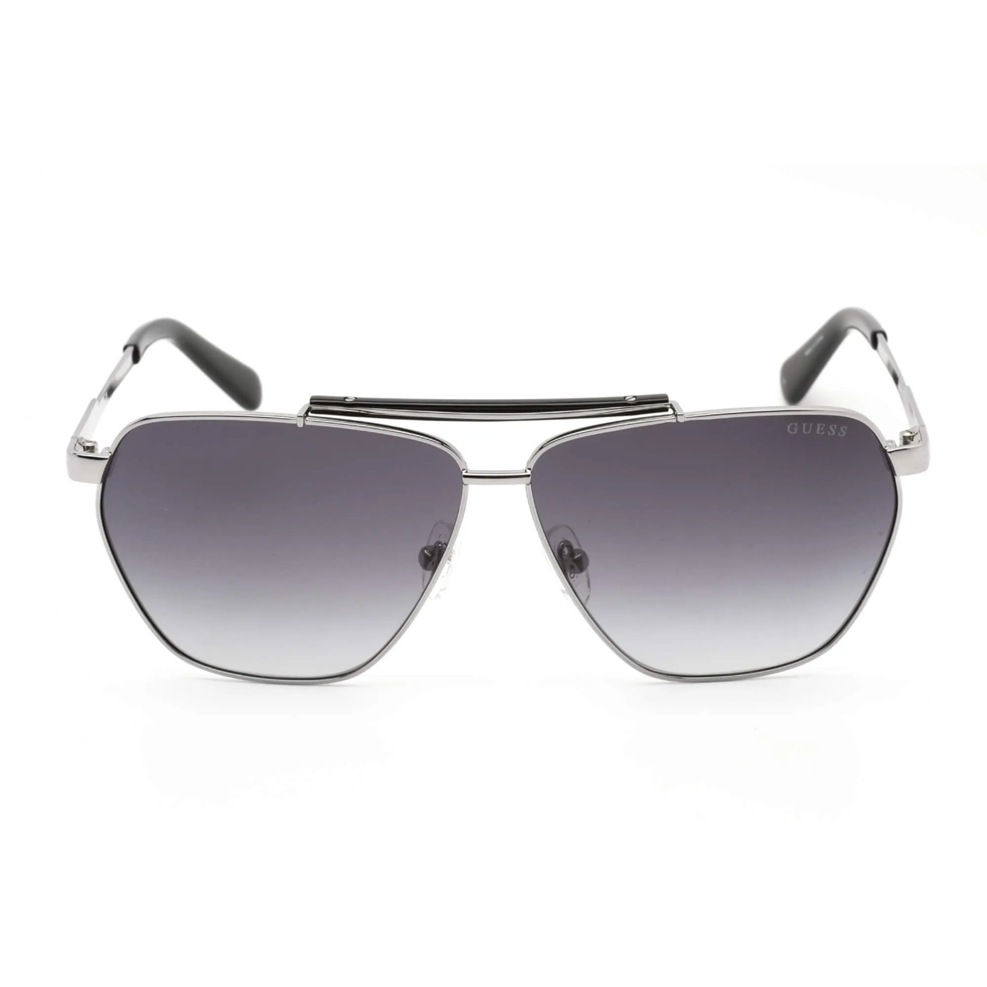Guess Men's Sunglasses - Gradient Lens Shiny Dark Nickeltin/Black Frame | GU00053 06B