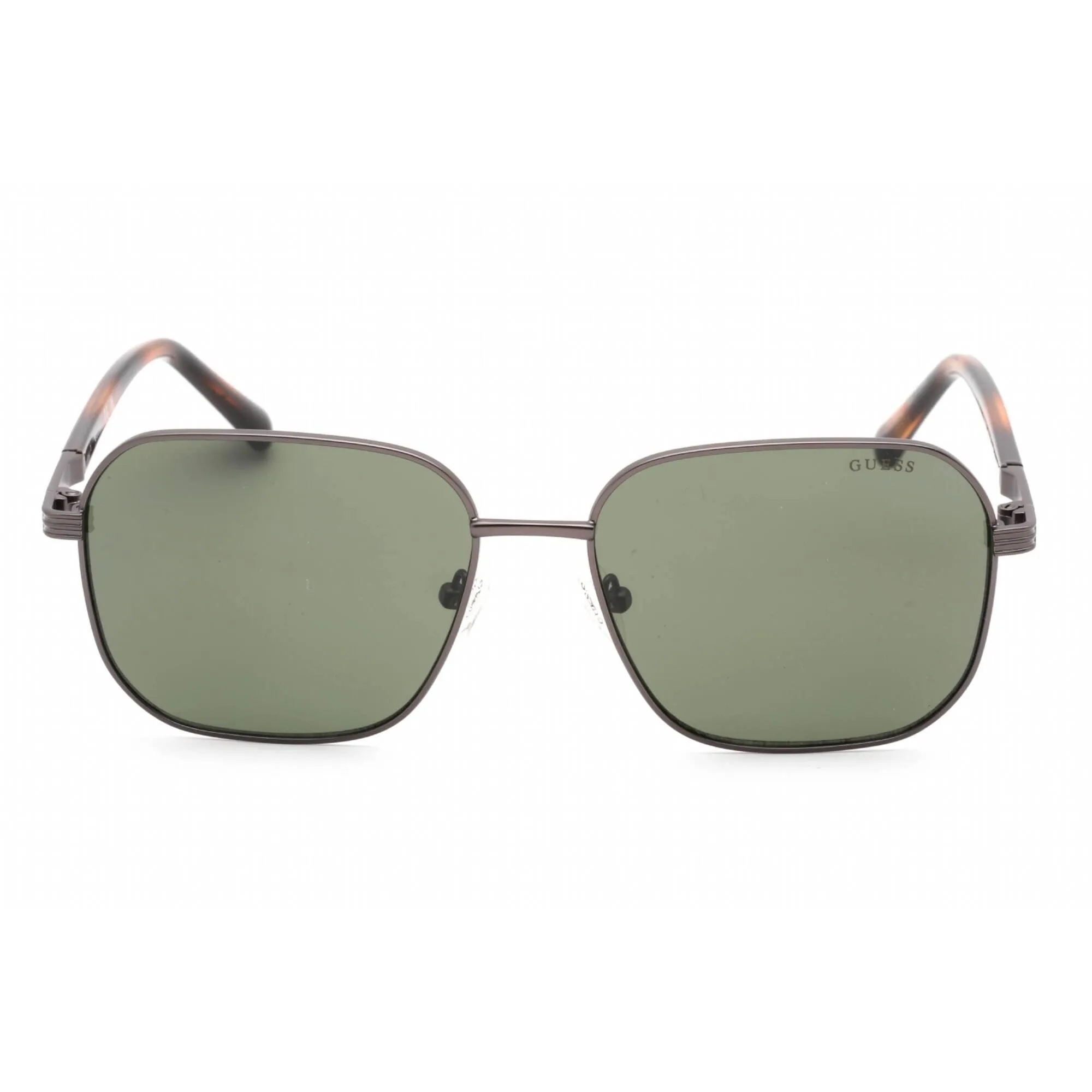 Guess Men's Sunglasses - Matte Dark Nickeltin Metal Square Shape Frame | GU00051 07N