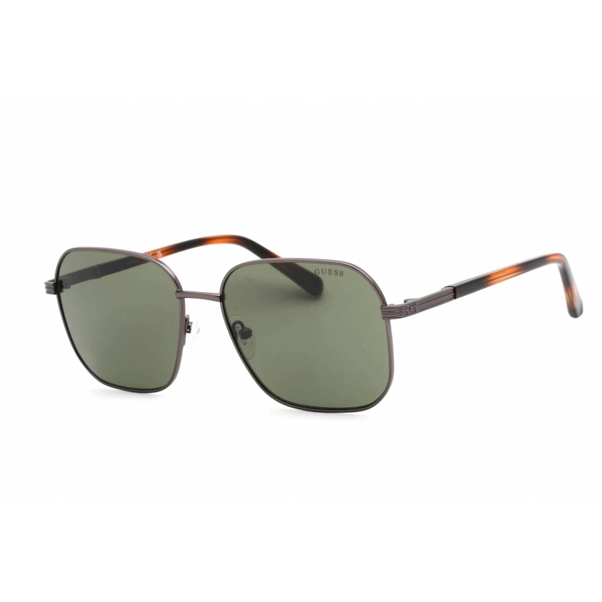 Guess Men's Sunglasses - Matte Dark Nickeltin Metal Square Shape Frame | GU00051 07N