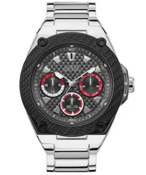 Guess, Men's Watch Analog, Black Dial Silver Stainless Band, GW-W1305G1
