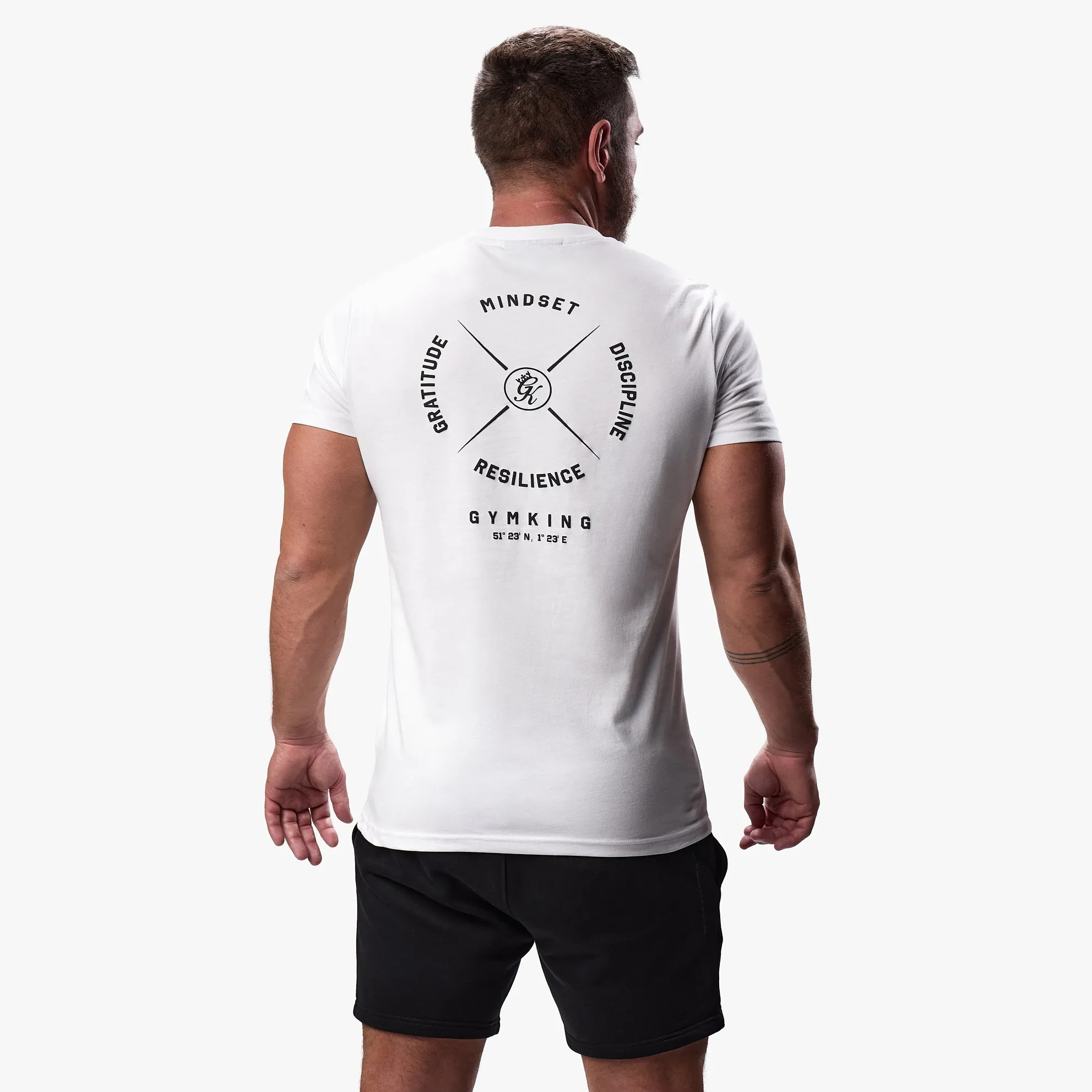 Gym King Compass Tee - White