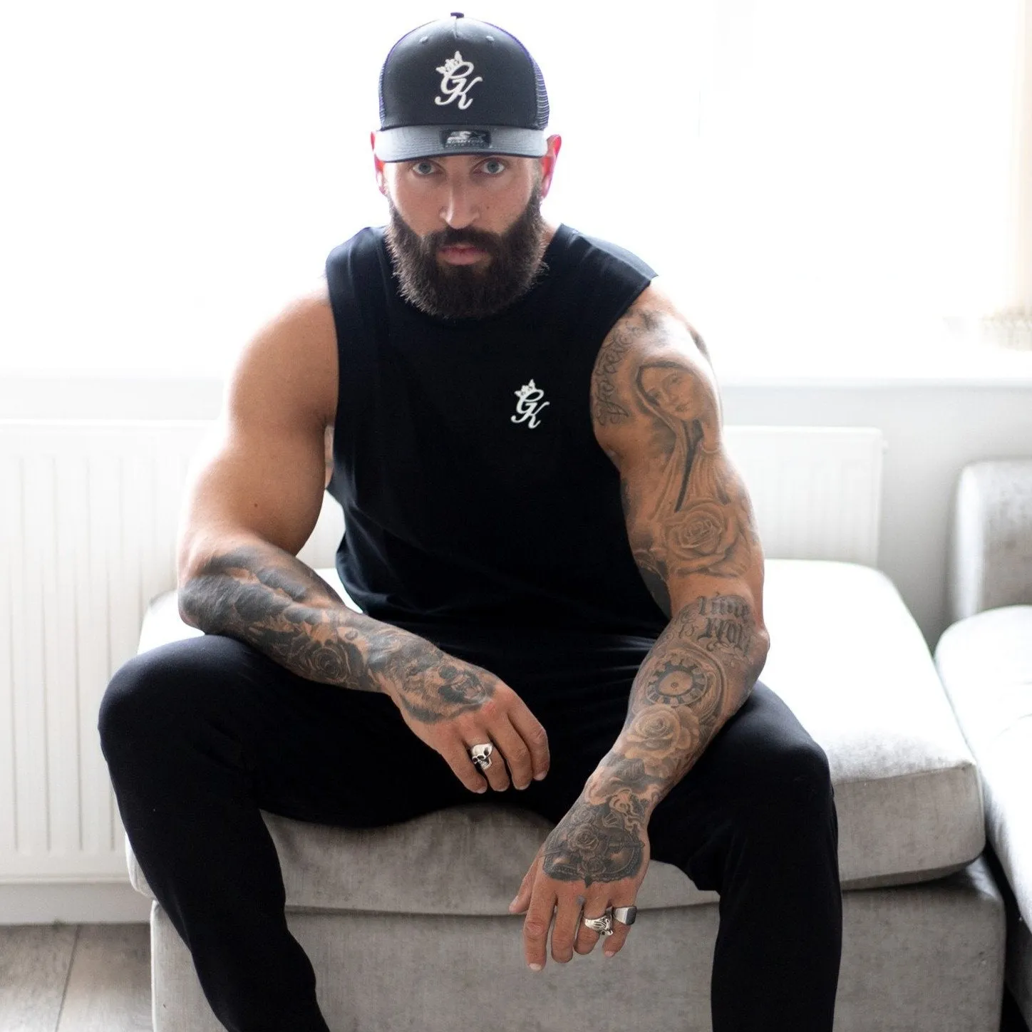 Gym King Stern Jersey Vest - Black