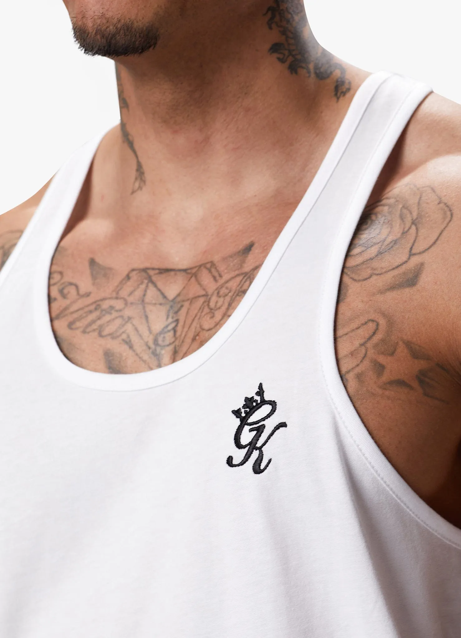 Gym King Stringer Jersey Vest - White