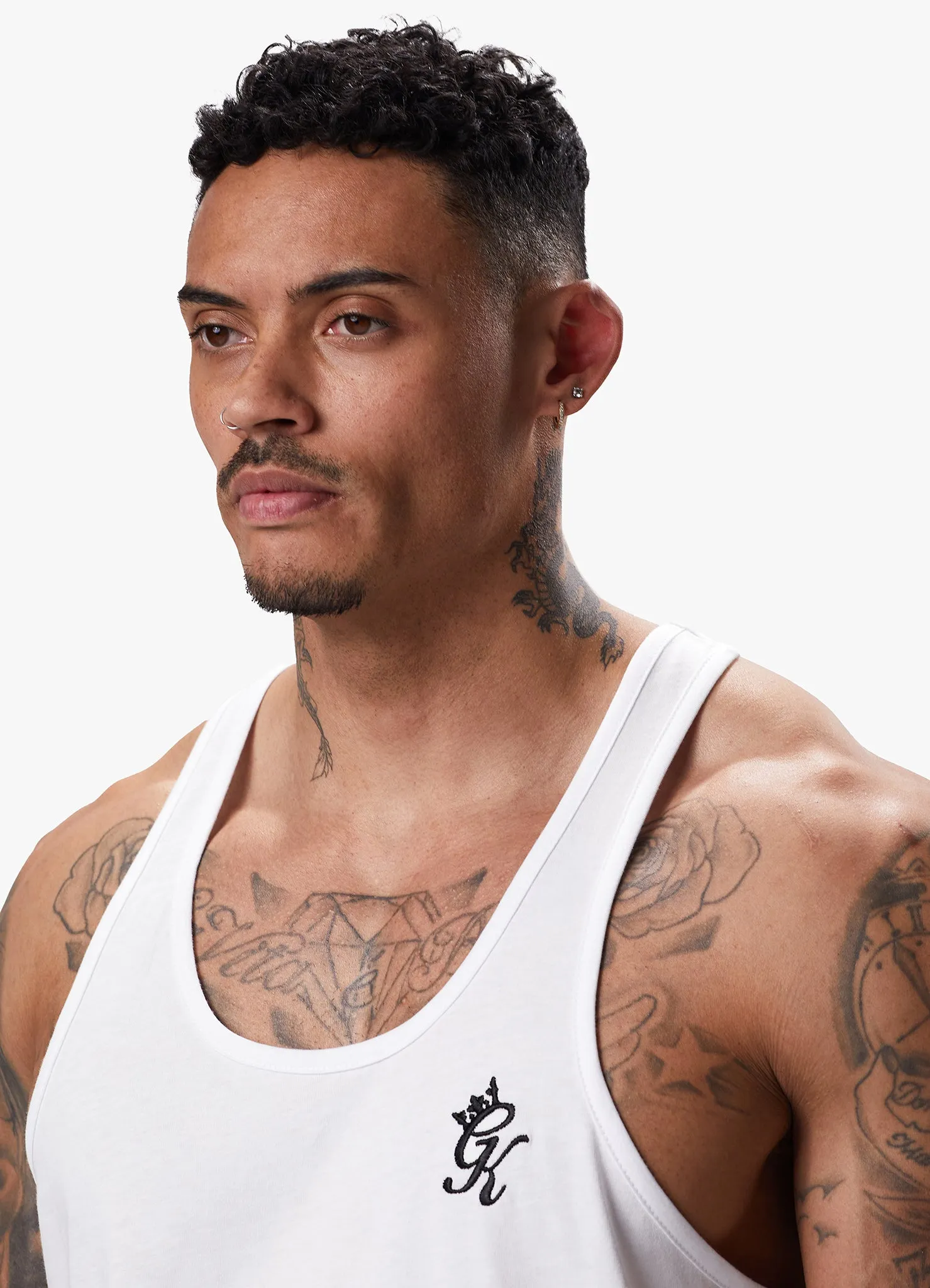 Gym King Stringer Jersey Vest - White