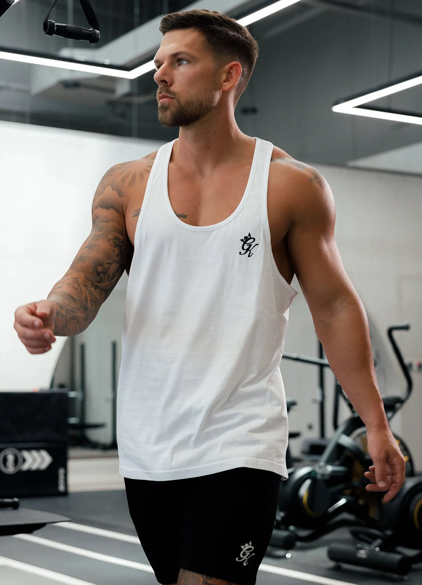 Gym King Stringer Jersey Vest - White