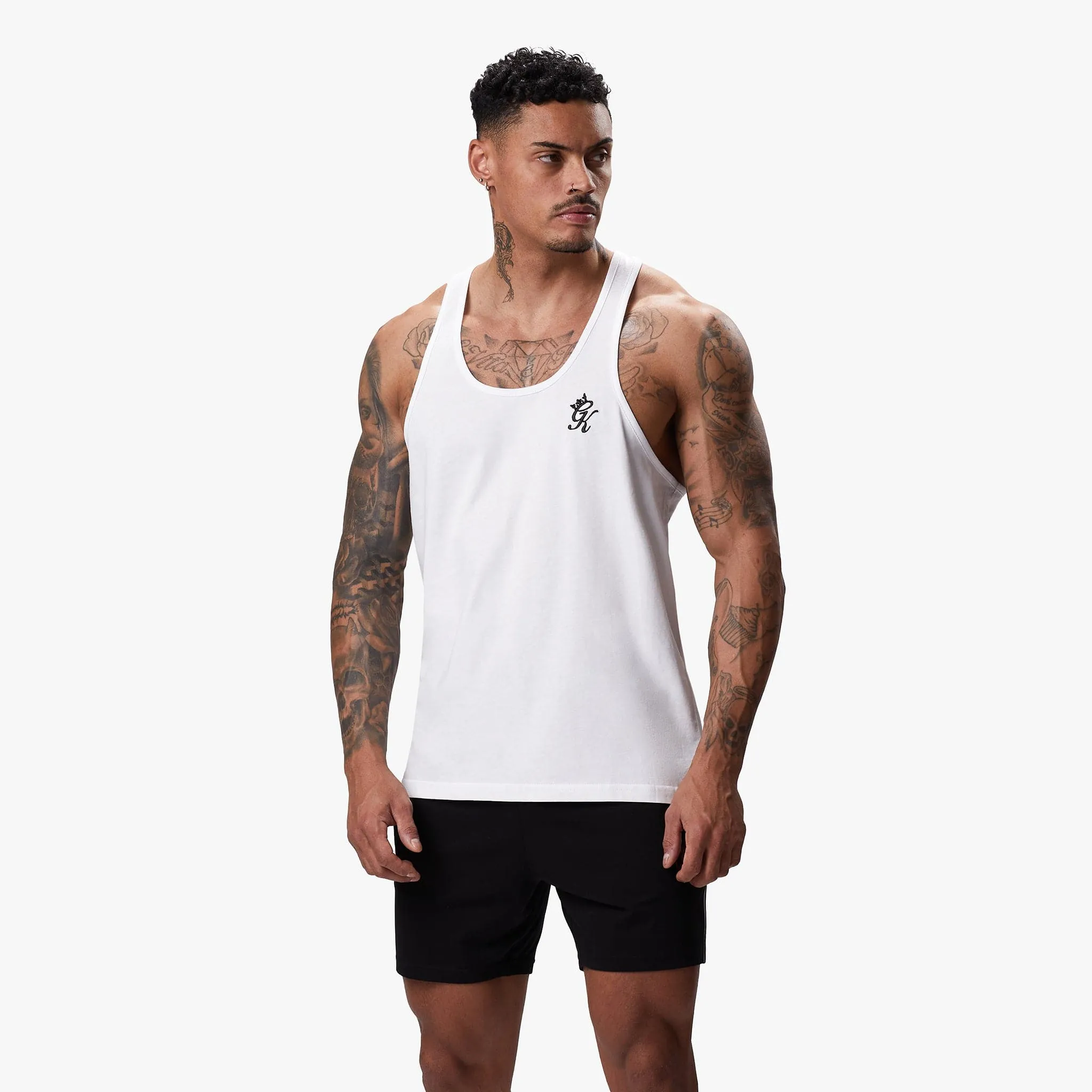 Gym King Stringer Jersey Vest - White