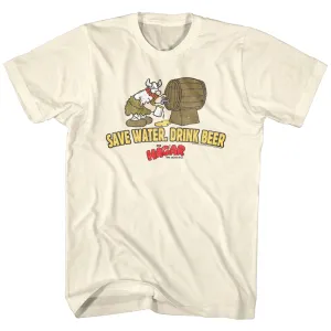Hagar The Horrible Save Water. Drink Beer Men's T-Shirt