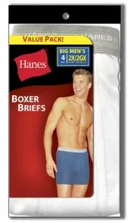 Hanes Big Men's Boxer Briefs 4 pack