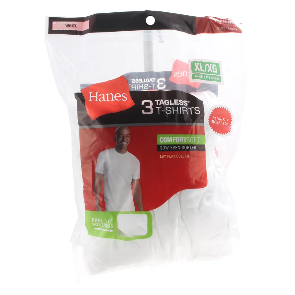 Hanes Men's 3 Pack Tagless Comfortsoft Crew Neck T-Shirts Undershirts