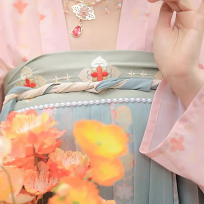 Hanfu Vintage Flower Print Set