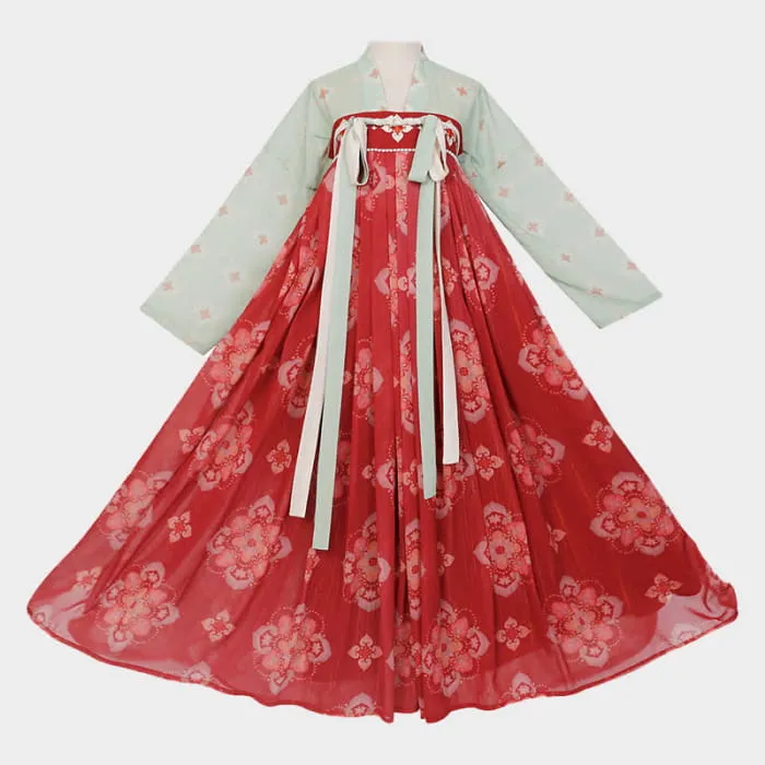 Hanfu Vintage Flower Print Set