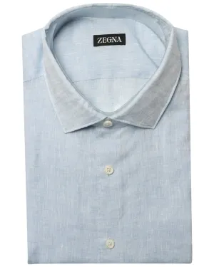 Heathered Blue Linen Sportshirt