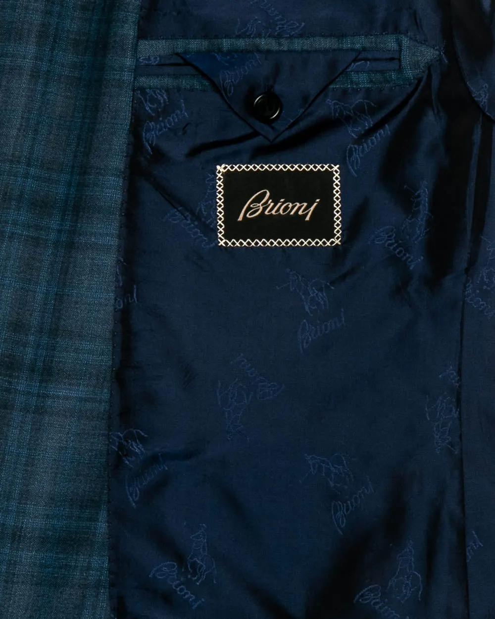 Heathered Dark Teal and Blue Plaid Sportcoat