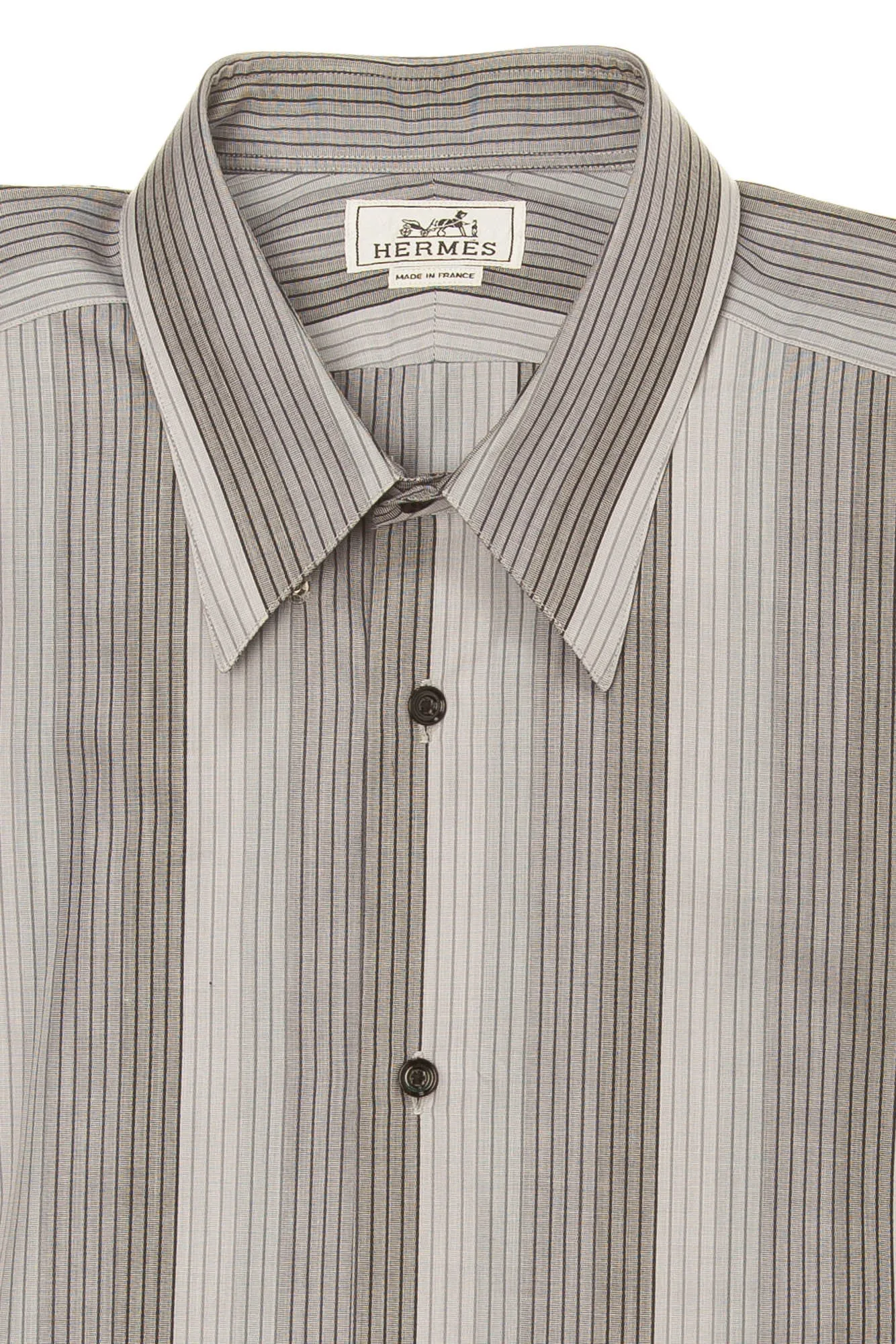 Hermes - Gray Long Sleeve Striped Button Down - IT 43