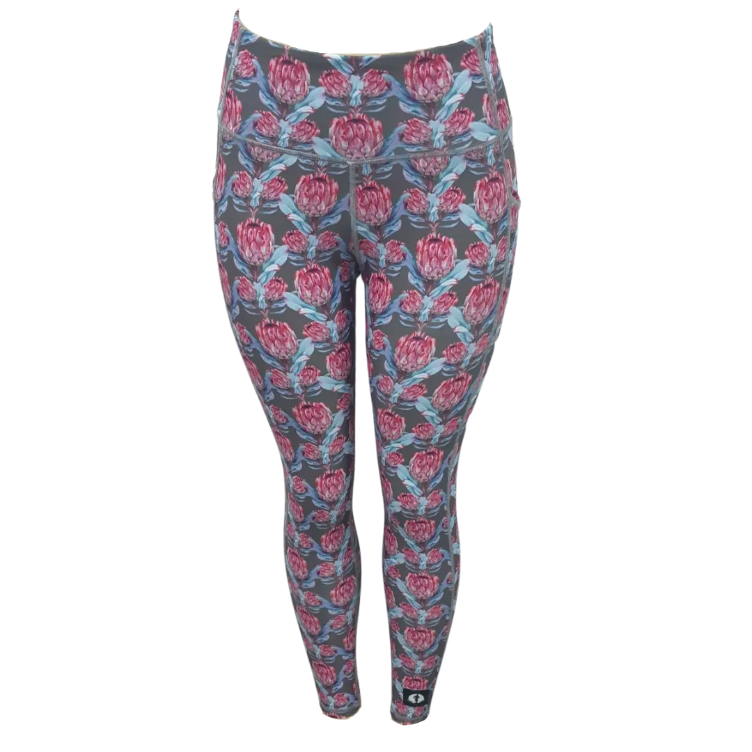 High Waist Full Length - Pink Protea