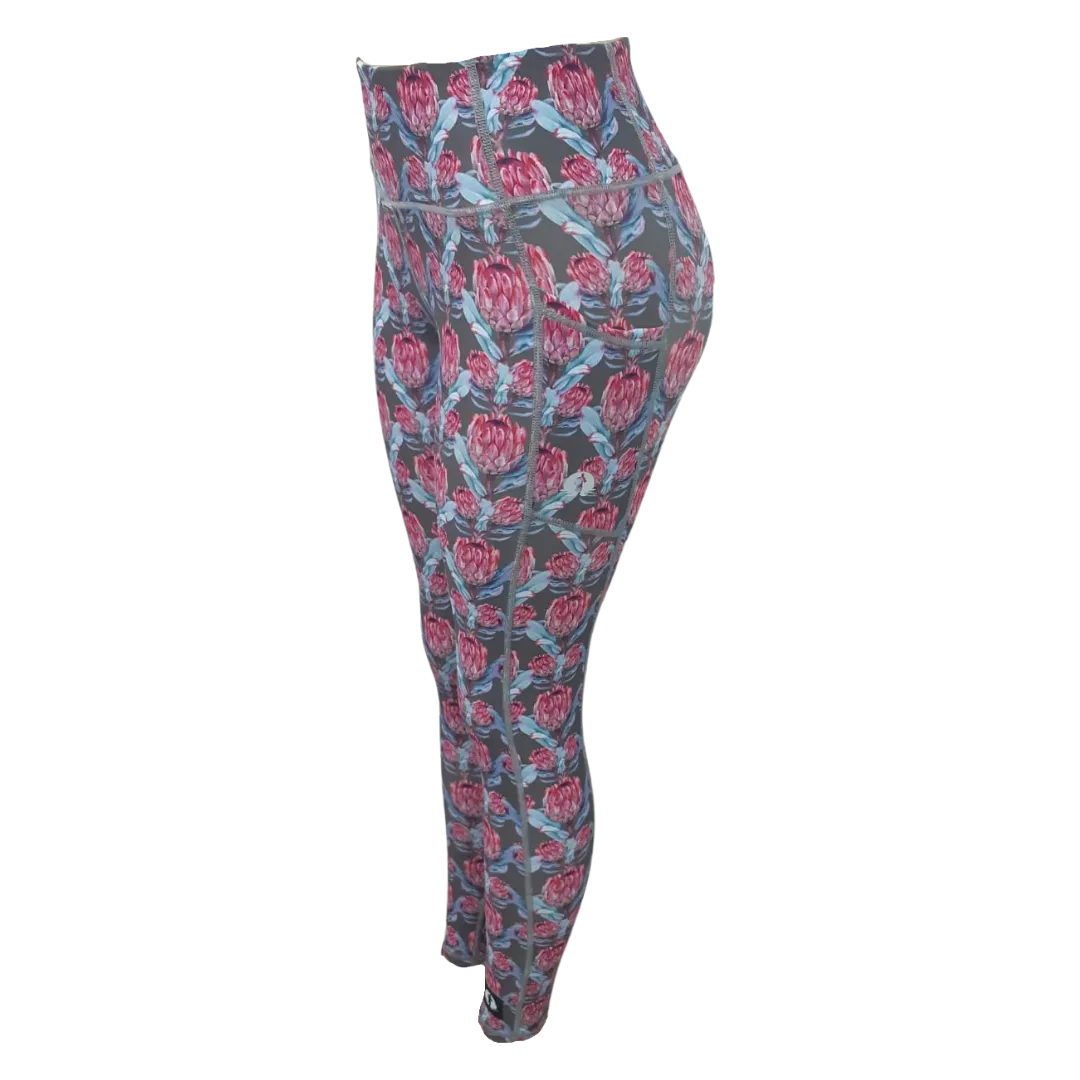 High Waist Full Length - Pink Protea