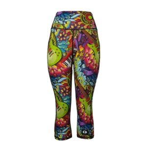High Waist Funky 3/4 Leggings - 60's Twist