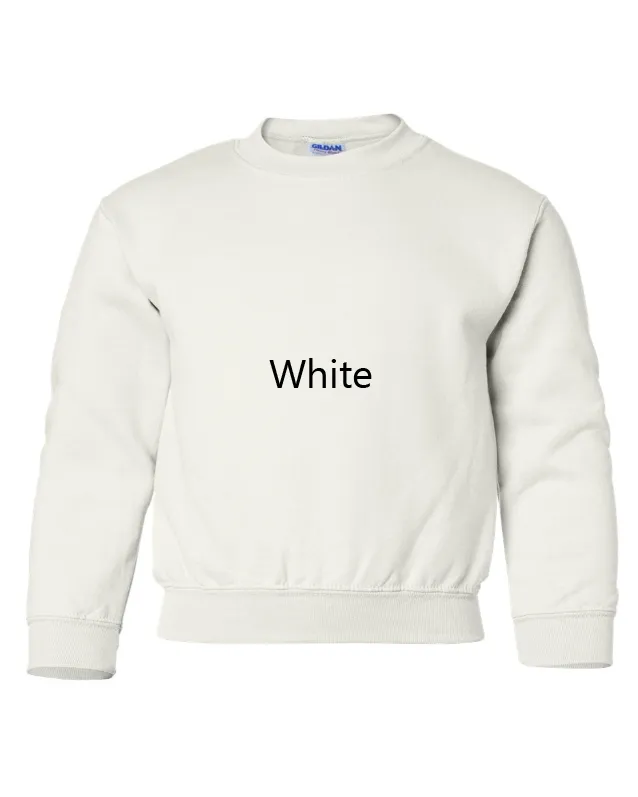 Highland Cow Case IH Farm Boy Embroidered YOUTH Crewneck Sweatshirt