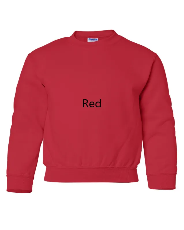 Highland Cow Case IH Farm Boy Embroidered YOUTH Crewneck Sweatshirt