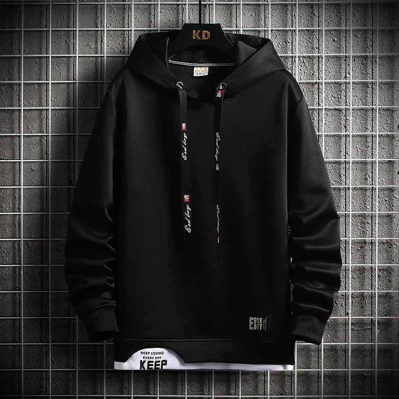 Hip Hop Men's Solid Hooded Sweatshirt