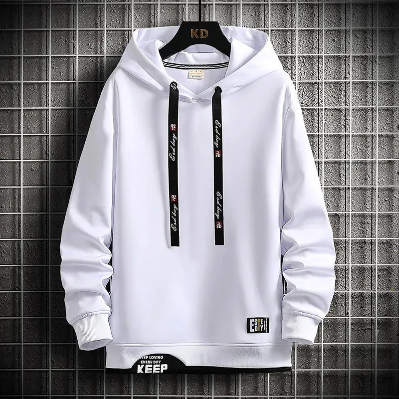 Hip Hop Men's Solid Hooded Sweatshirt