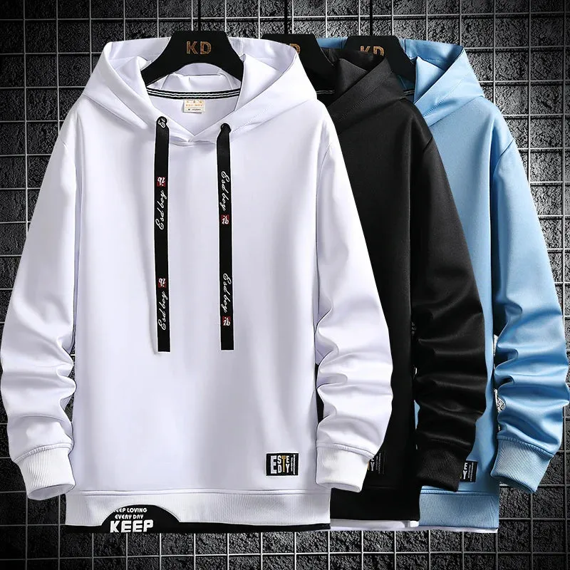 Hip Hop Men's Solid Hooded Sweatshirt