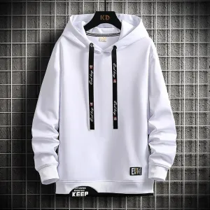 Hip Hop Men's Solid Hooded Sweatshirt