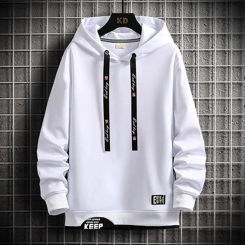 Hip Hop Men's Solid Hooded Sweatshirt