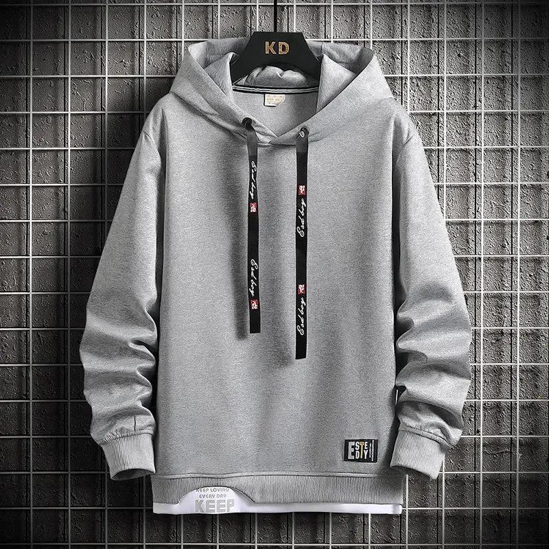Hip Hop Men's Solid Hooded Sweatshirt