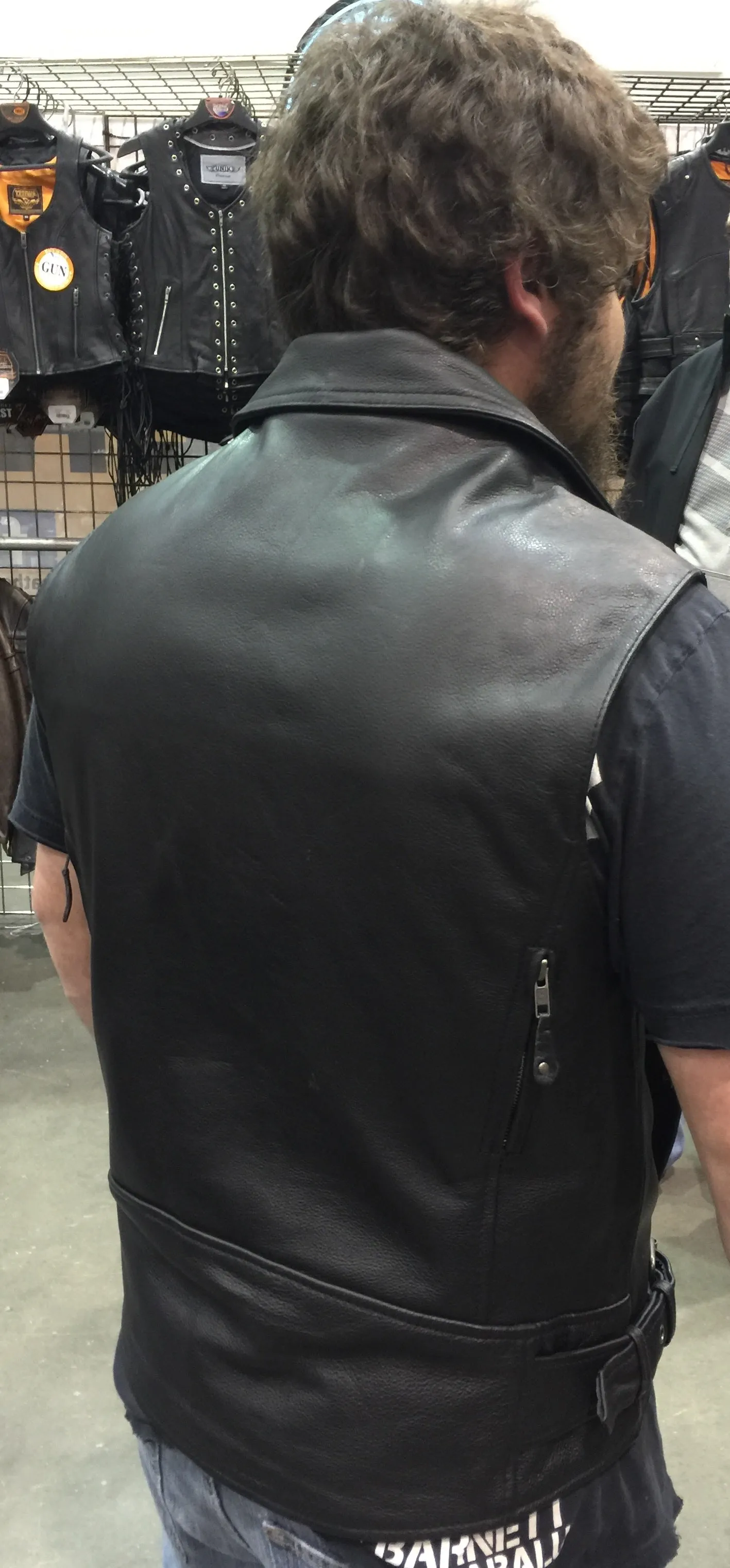 HL11622 Old School Biker Men Leather Vest