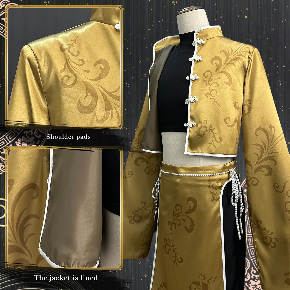 HOLOUN Blue Lock Anime Bachira Cosplay China Costume Kung Fu Tang Suit Wig Rose Net Sythetic Fibers Adjustable Size Gift Party