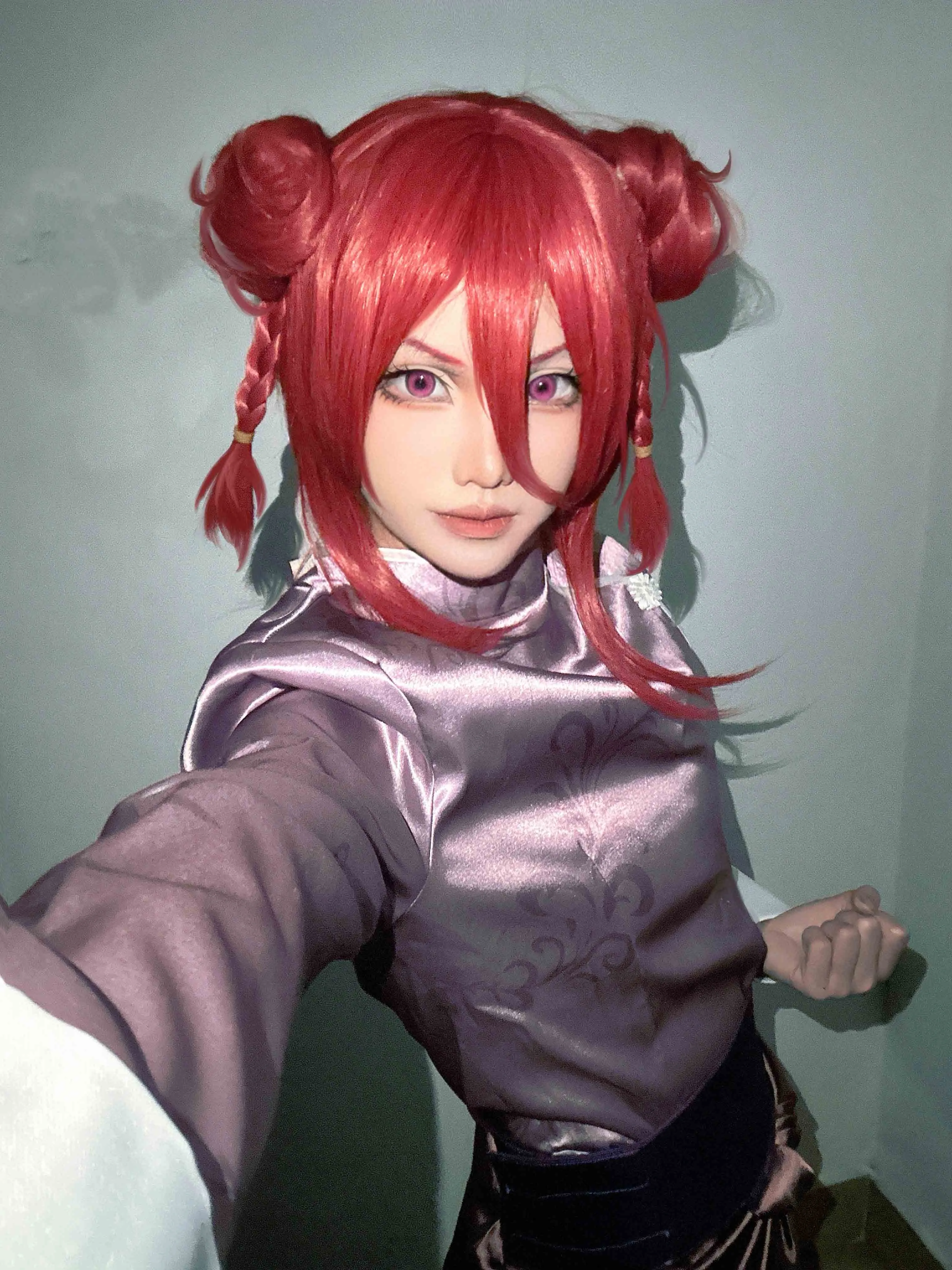 HOLOUN Blue Lock Anime Chigiri Cosplay China Costume kung Fu Tang Suit Wig Rose Net Sythetic Fibers Adjustable Size Gift Party
