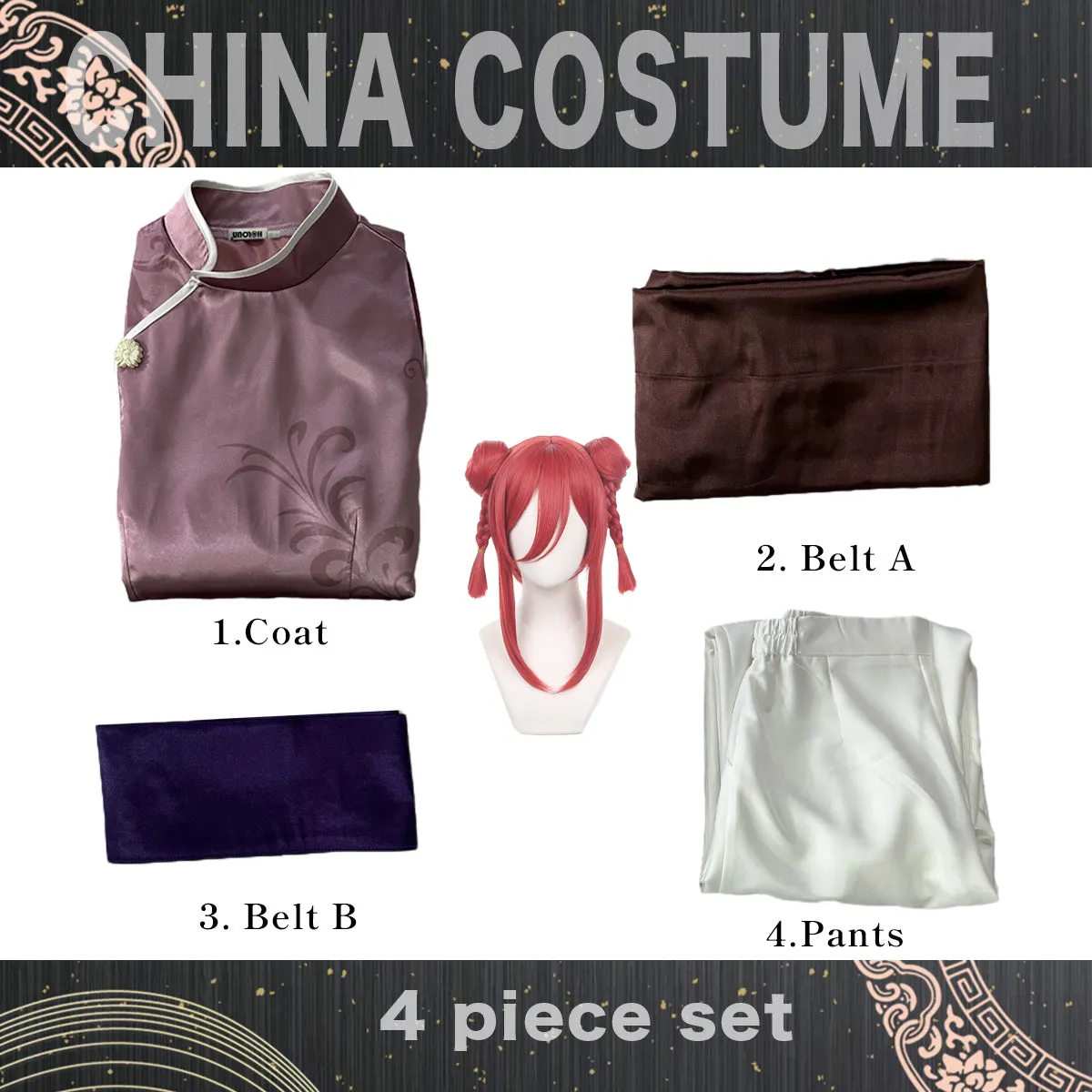 HOLOUN Blue Lock Anime Chigiri Cosplay China Costume kung Fu Tang Suit Wig Rose Net Sythetic Fibers Adjustable Size Gift Party