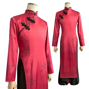 HOLOUN Blue Lock Anime Chigiri Cosplay China Costume Red Kung Fu Tang Suit Wig Rose Net Sythetic Fibers Adjustable Size Gift