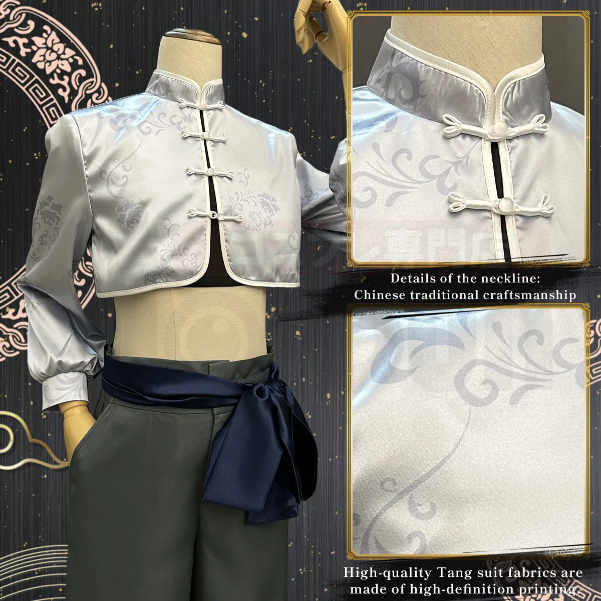 HOLOUN Blue Lock Anime Nagi Cosplay China Costume kung Fu Tang Suit Wig Rose Net Sythetic Fibers Adjustable Size Gift Party
