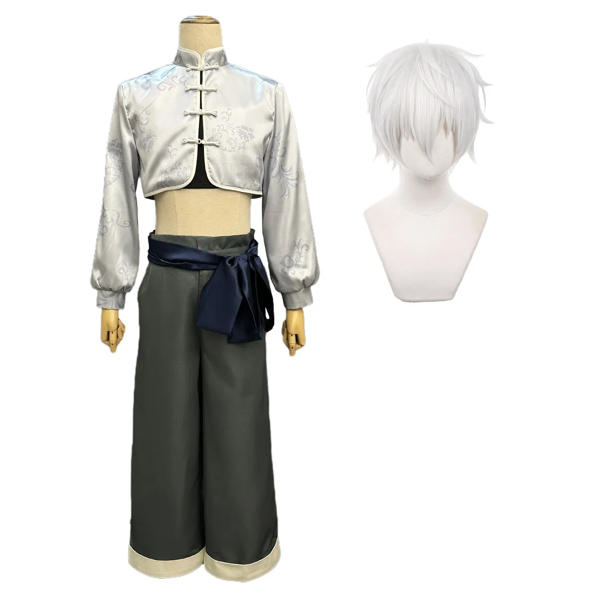 HOLOUN Blue Lock Anime Nagi Cosplay China Costume kung Fu Tang Suit Wig Rose Net Sythetic Fibers Adjustable Size Gift Party