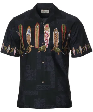 Honu Classic Surfboards Chest-Band Hawaiian Shirt