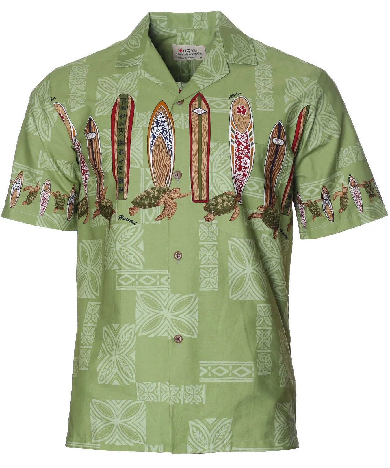 Honu Classic Surfboards Chest-Band Hawaiian Shirt