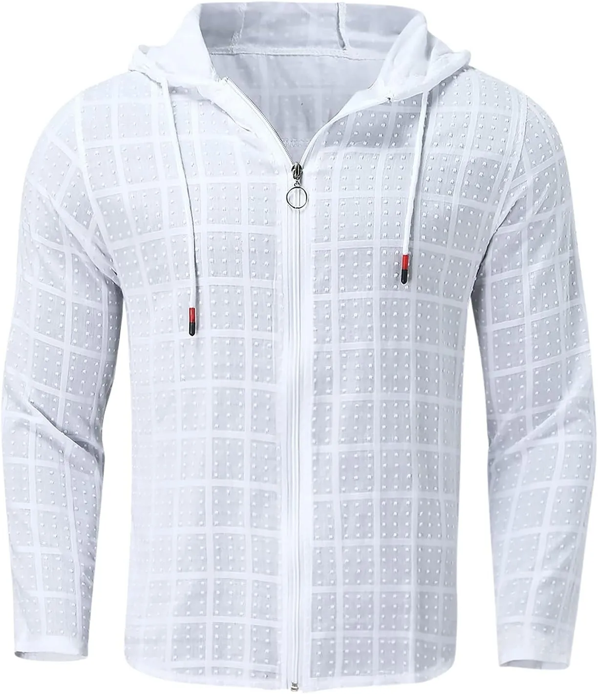 Hoodies for Men Long Cardigan Open Front Draped Lightweight Casual Slim Hooded shirt