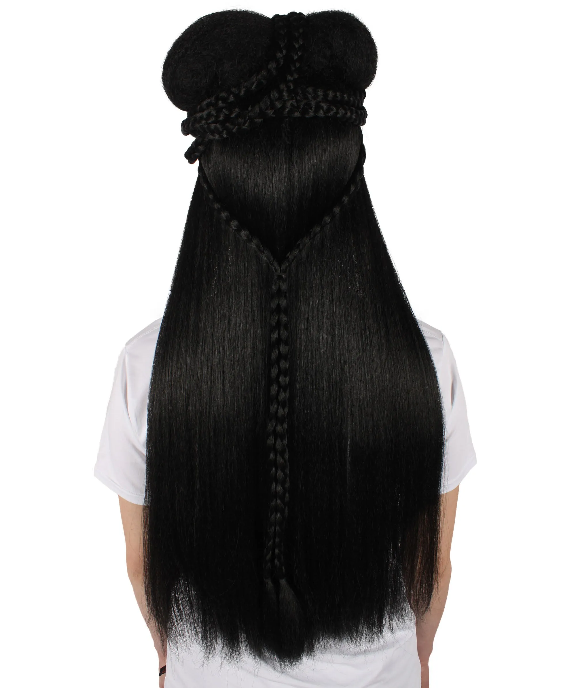 HPO Adult Women's Black Chinese Traditional Long Hanfu Wig| Cosplay Wig| Flame-retardant Synthetic Fiber
