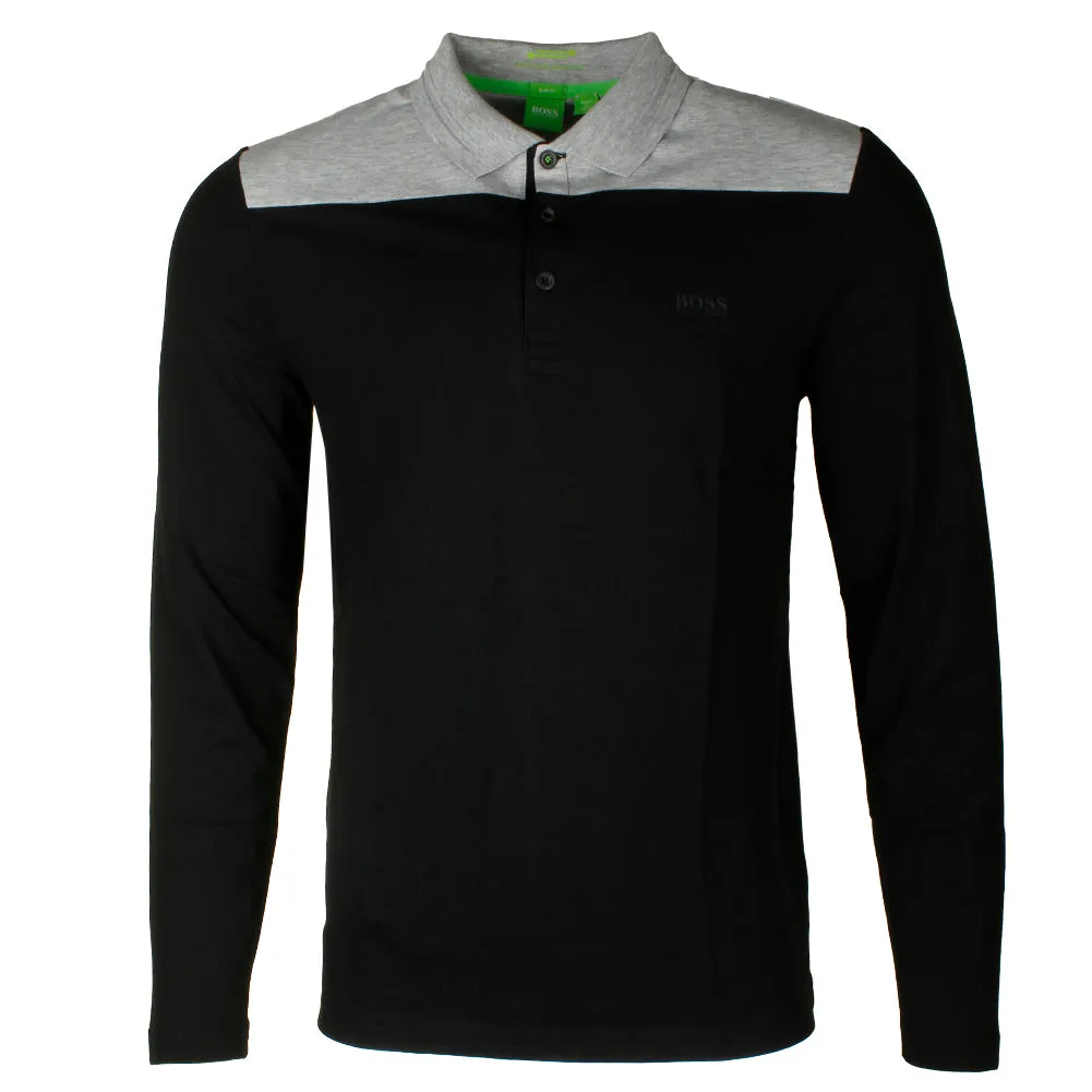 Hugo Boss Green Men's Pleesy 1 Long Sleeve Slim Fit Stretch Polo Shirt