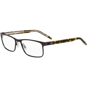 Hugo Men's Eyeglasses - Brown Havana Rectangular Frame Demo Lens | HUGO HG 1005 0HGC